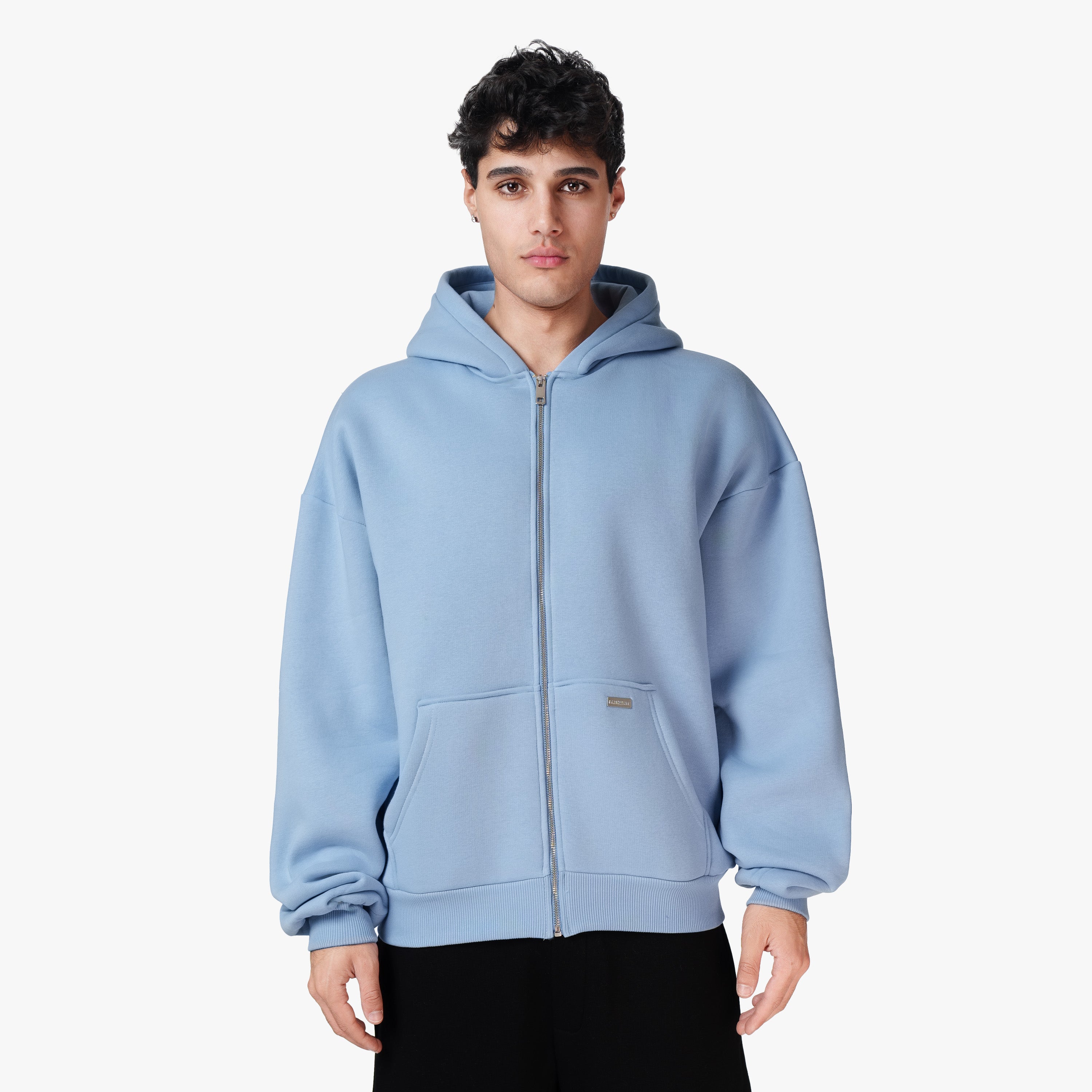 BASIC ZIP-HOODIE ICE BLUE