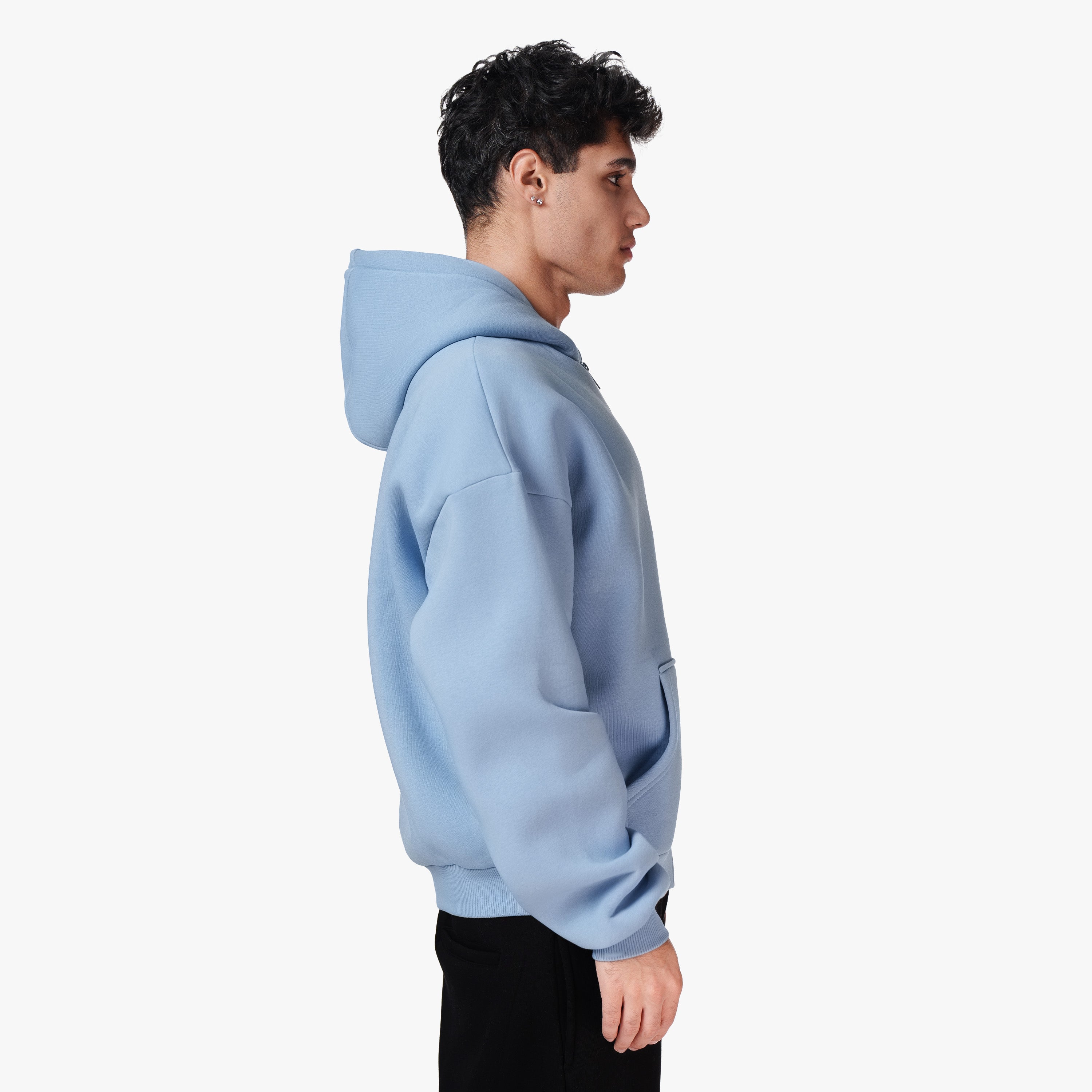 BASIC ZIP-HOODIE ICE BLUE