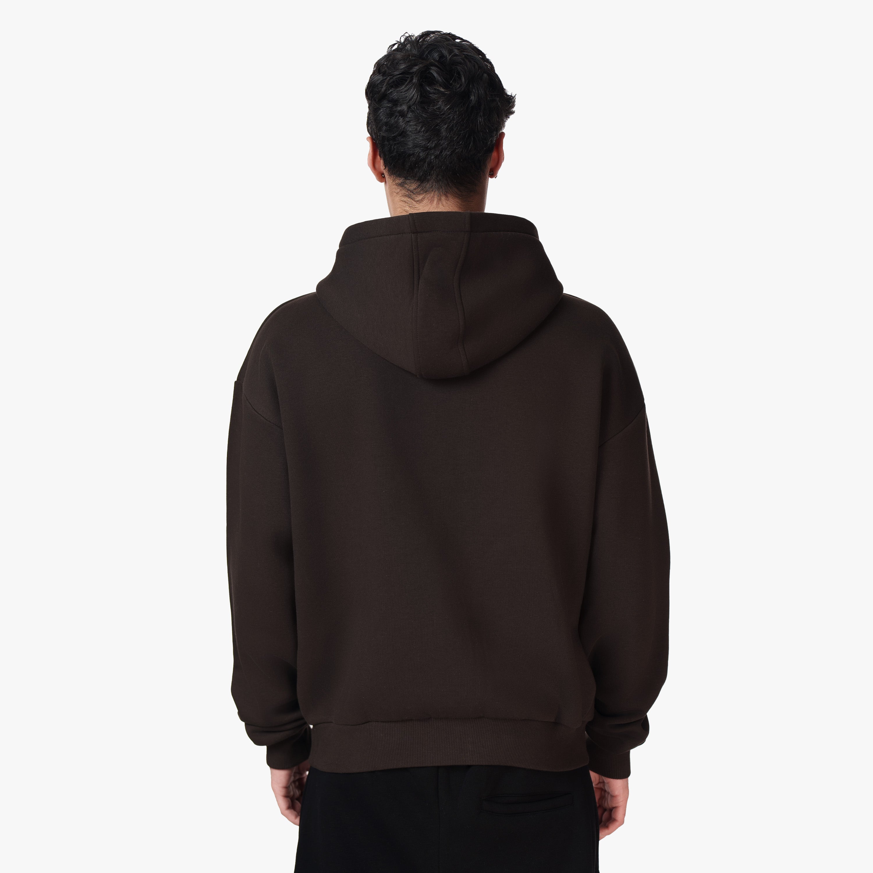 BASIC ZIP-HOODIE BROWN