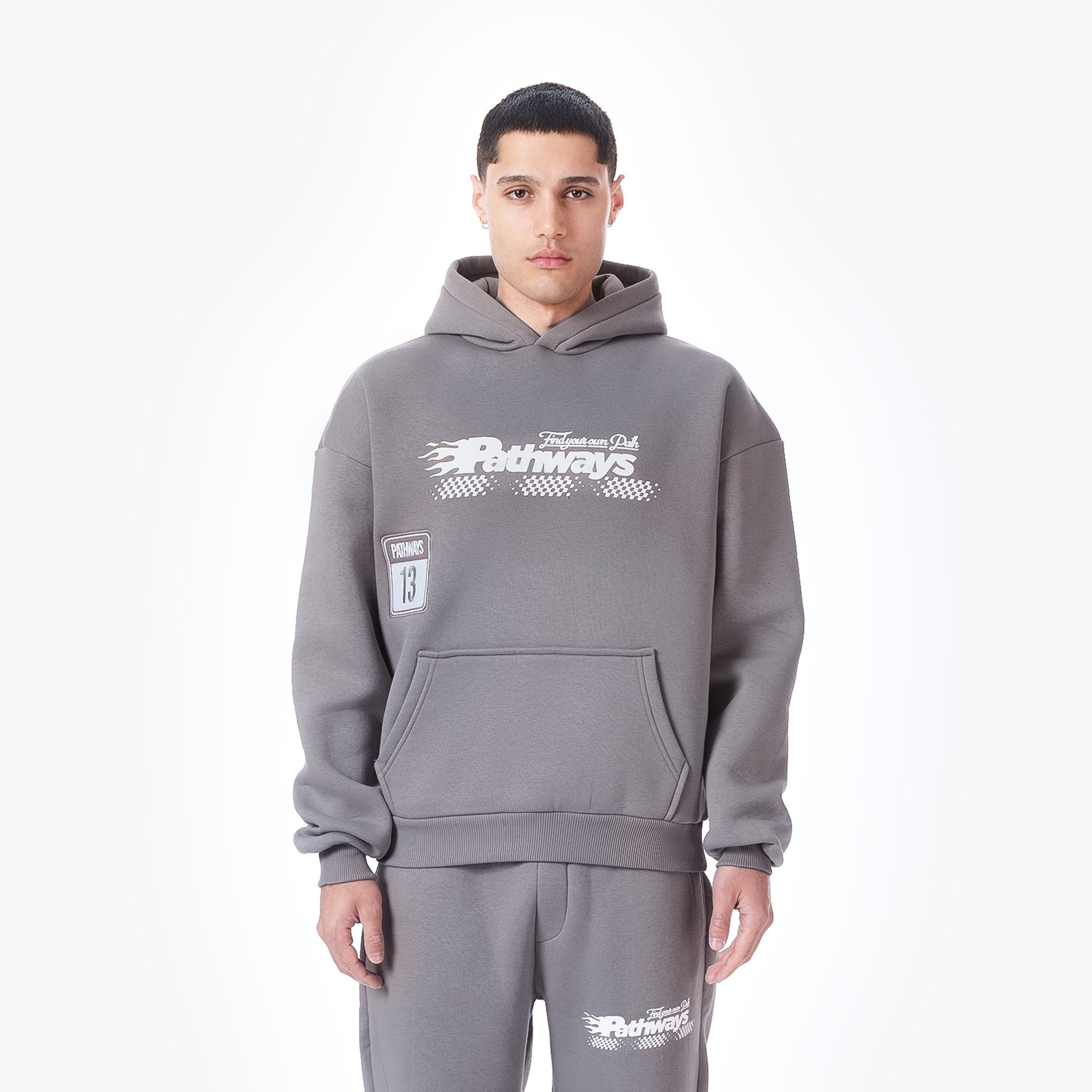 PATHWAYS RACING HOODIE GREY