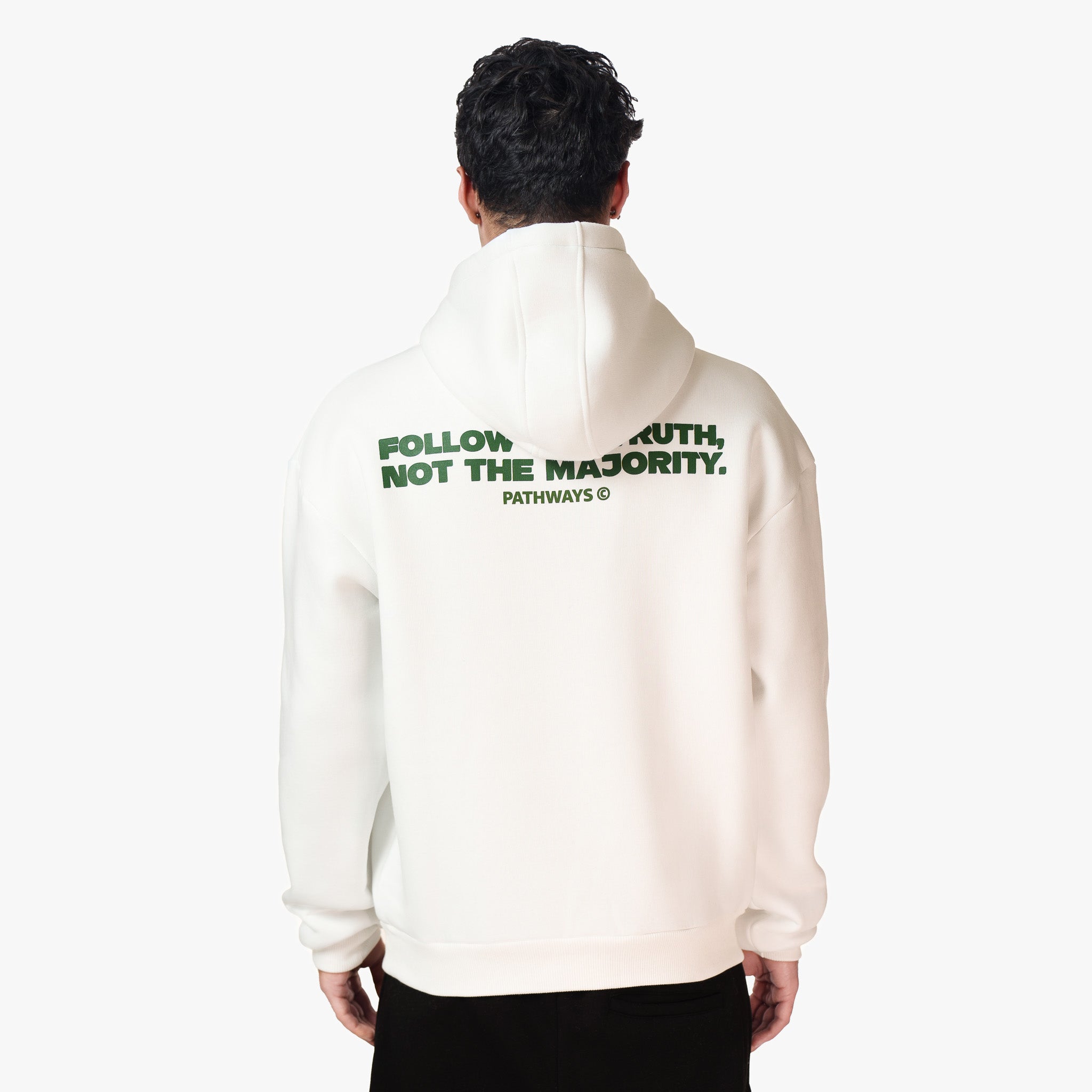 FOLLOW THE TRUTH HOODIE CREAM WHITE