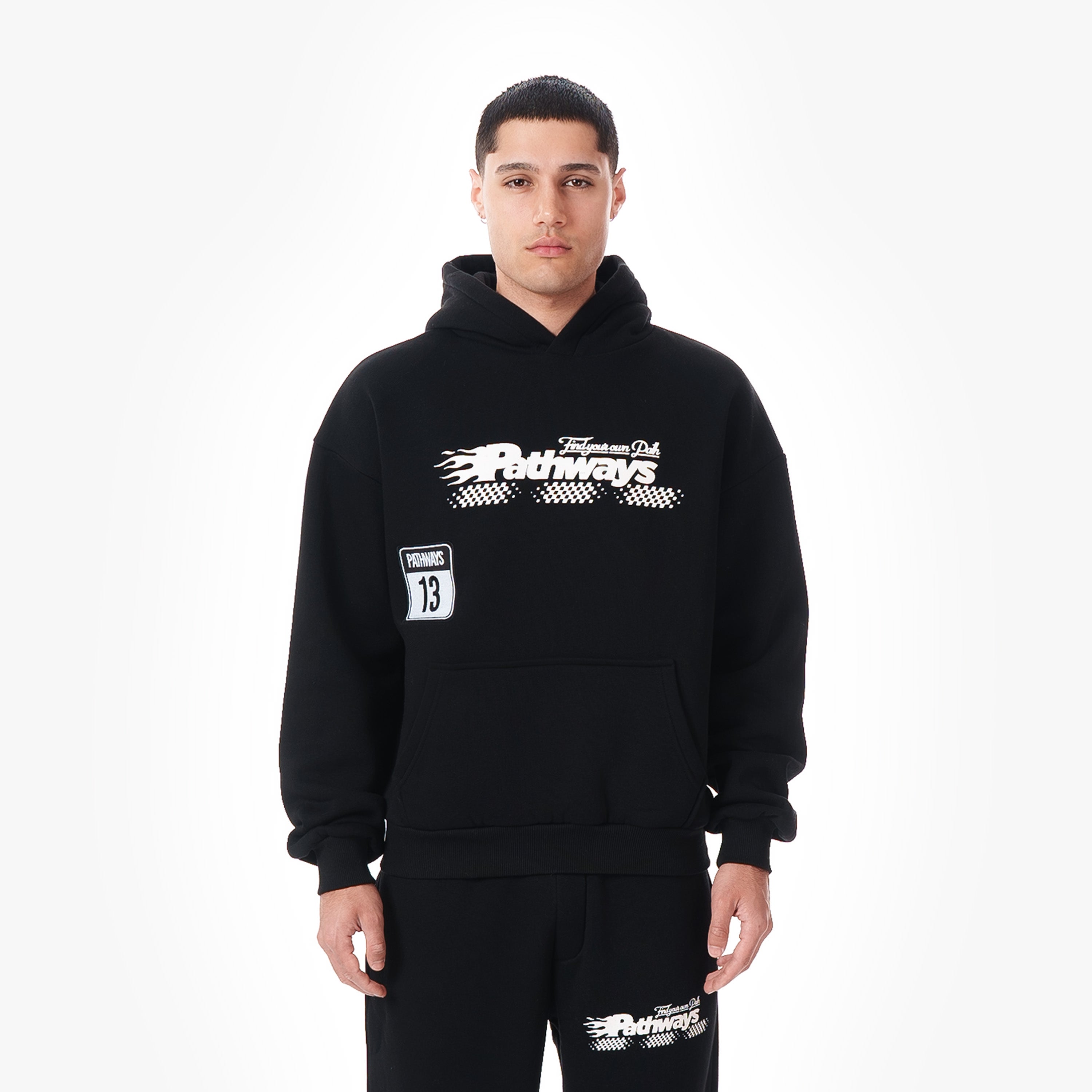 PATHWAYS RACING HOODIE BLACK