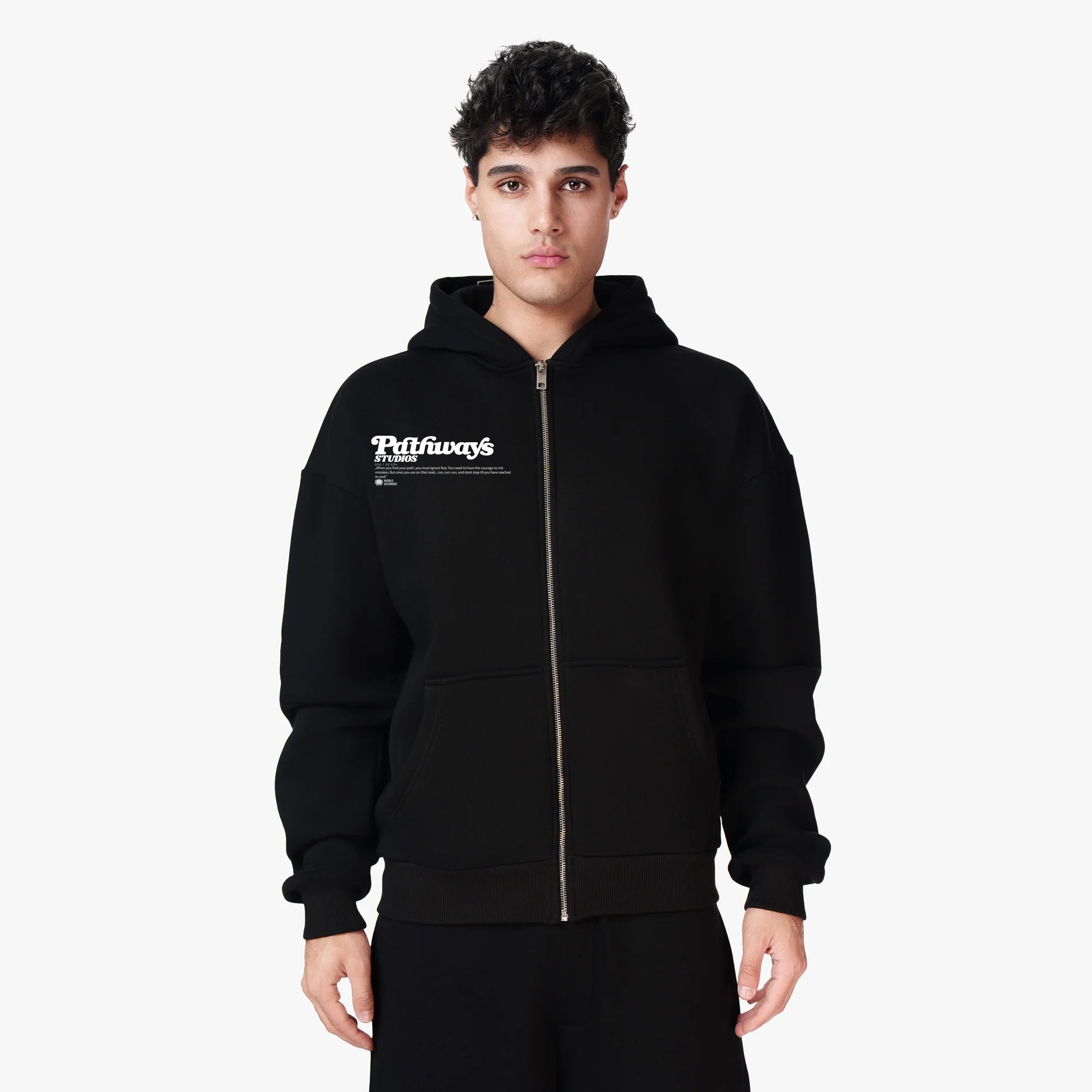 MINIMALIST ZIP-HOODIE BLACK